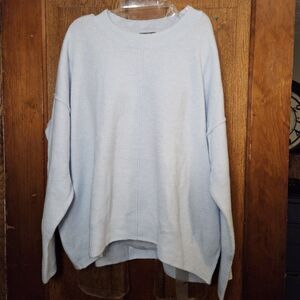 Vince Camuto Center Seam Crewneck Sweater Ice Blue L91010 Womens Size L